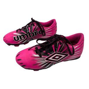 Umbro Pink Soccer Cleats Girl Size 9 With Black/White Graphic Lace Up